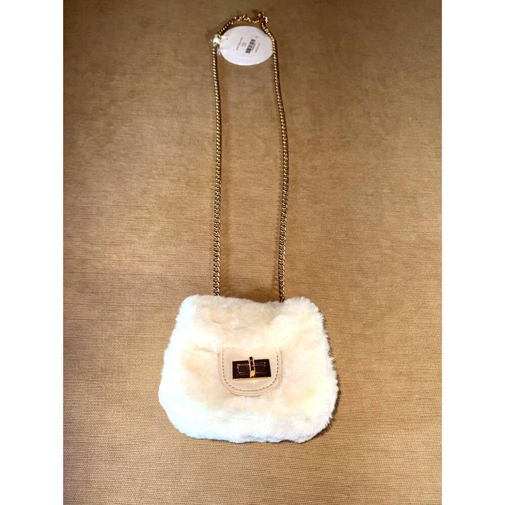 Cream faux fur child's bag, Solar Eclipse Australia, New